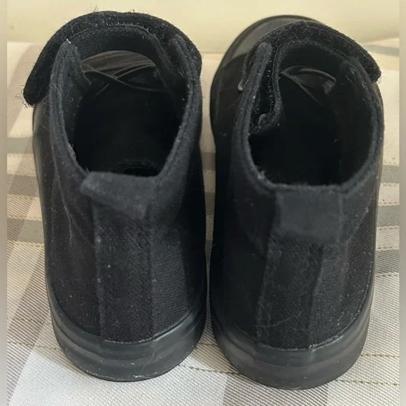 HIGHTOP CANVAS SNEAKERS VELCRO BLACK KIDS UNISEX - Picture 4 of 5